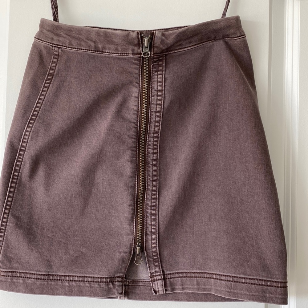 Free people, front zip mini skirt